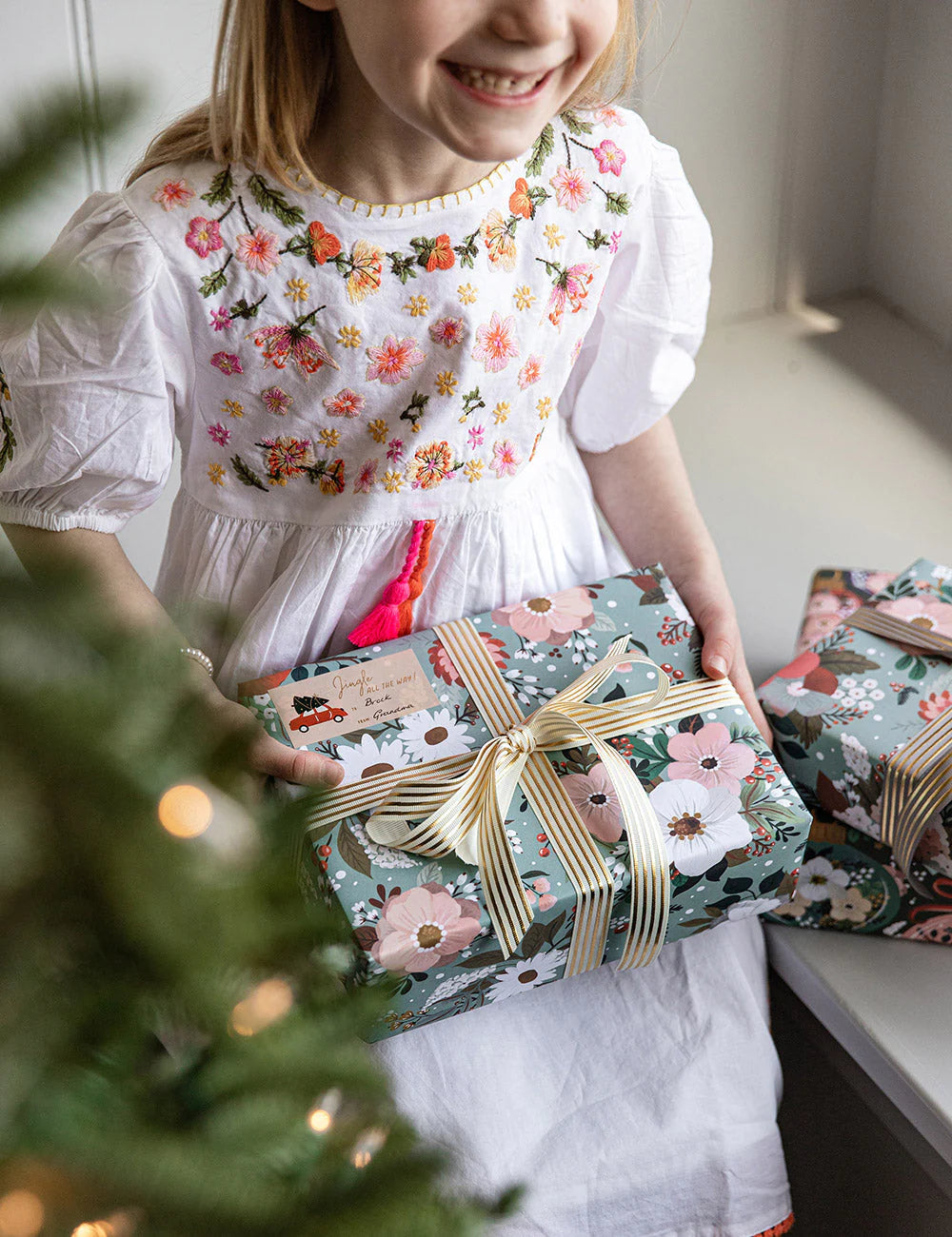 簡単ラッピング用クリスマスシールセット | ボタニカルイラストのラッピング用シール45枚入