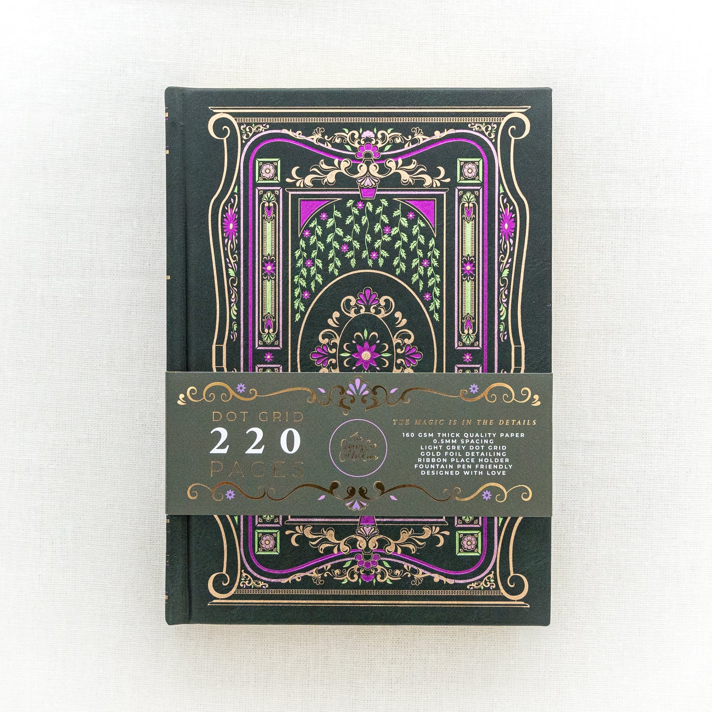バレットジャーナル | 220ページ | ハードカバーA5ノート | 緑